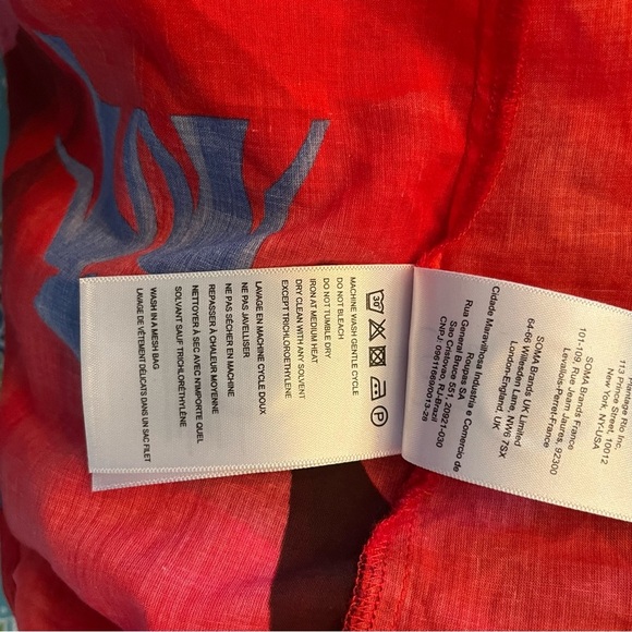 Farm Rio Watercolor Floral 3/4 Balloon Sleeve Blouse Button-Down Top Size Small - Picture 12 of 13